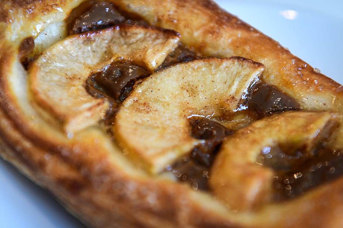 The apple caramel danish at Bonjour Bakery & Bistro in Kalispell on Thursday, April 27. (Casey Kreider/Daily Inter Lake)