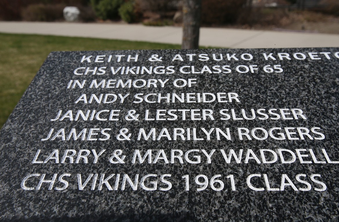 Graduates of Coeur d'Alene High Class of '61 and '65 have issued a challenge to fellow Vikings and Lake City High School grads to support the Panhandle Parks Foundation by having their class year etched onto the donor walls in McEuen Park.