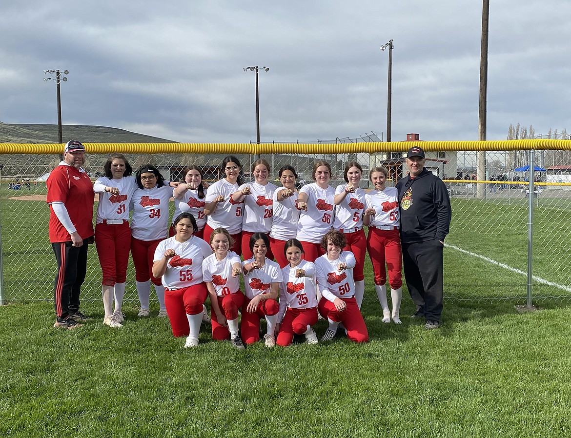 The 14U Washington Rage won two tournaments last month, competing in Ephrata and in Selah. The team consists of (not in order) Noel Stauffenberg, Kiarah Esparza, Ally Altizer, Juli Rodriguez, Stevie Getzinger, Avery Getzinger, Julia Balderas, Kayla Tebow, Amilia Borchert, Grace Johnson, Amaiah Martinez, Bella Suarez, Julia Breiler and Karlee Sanchez.