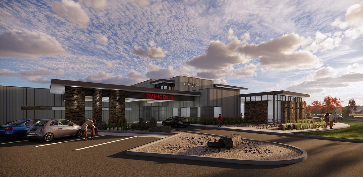 The proposed emergency room entrance at the new Quincy Valley Medical Center in a preliminary design.