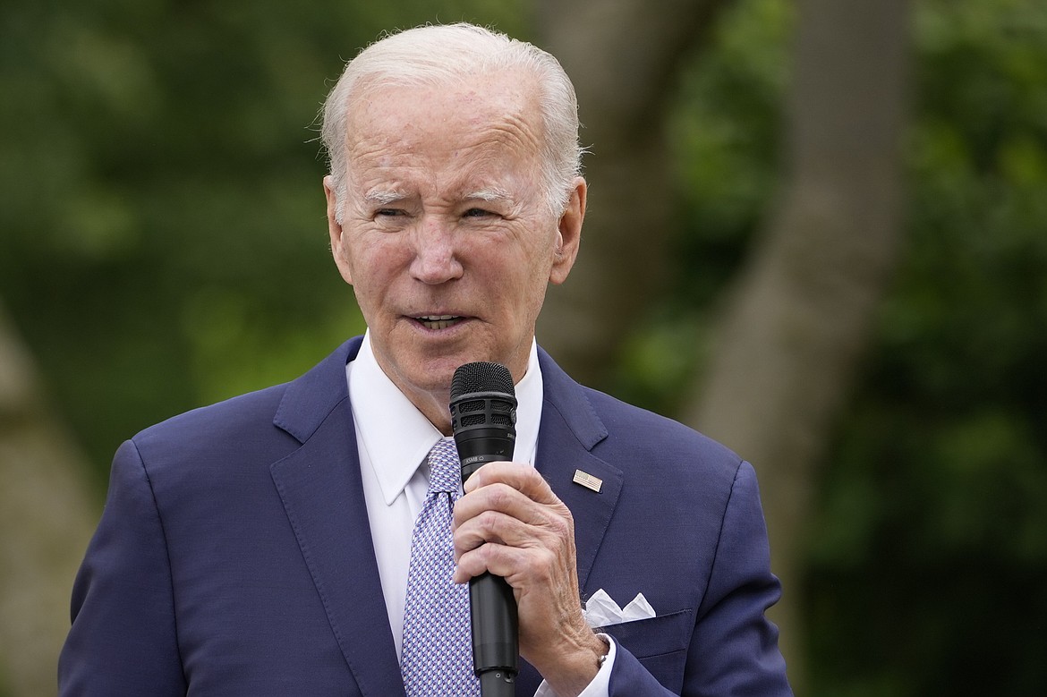 President Joe Biden speaks in the Rose Garden of the White House in Washington, Monday, May 1, 2023, about National Small Business Week. (AP Photo/Carolyn Kaster)