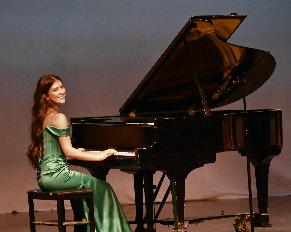 Ana Chase plays the piano for her talent at the Bonners Ferry DYW program on April 29. Chase is the 2024 Bonners Ferry DYW.