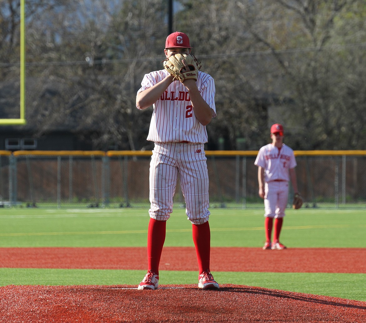 Jorden Tyler awaits a signal from his catcher in Game 2 against Moscow.