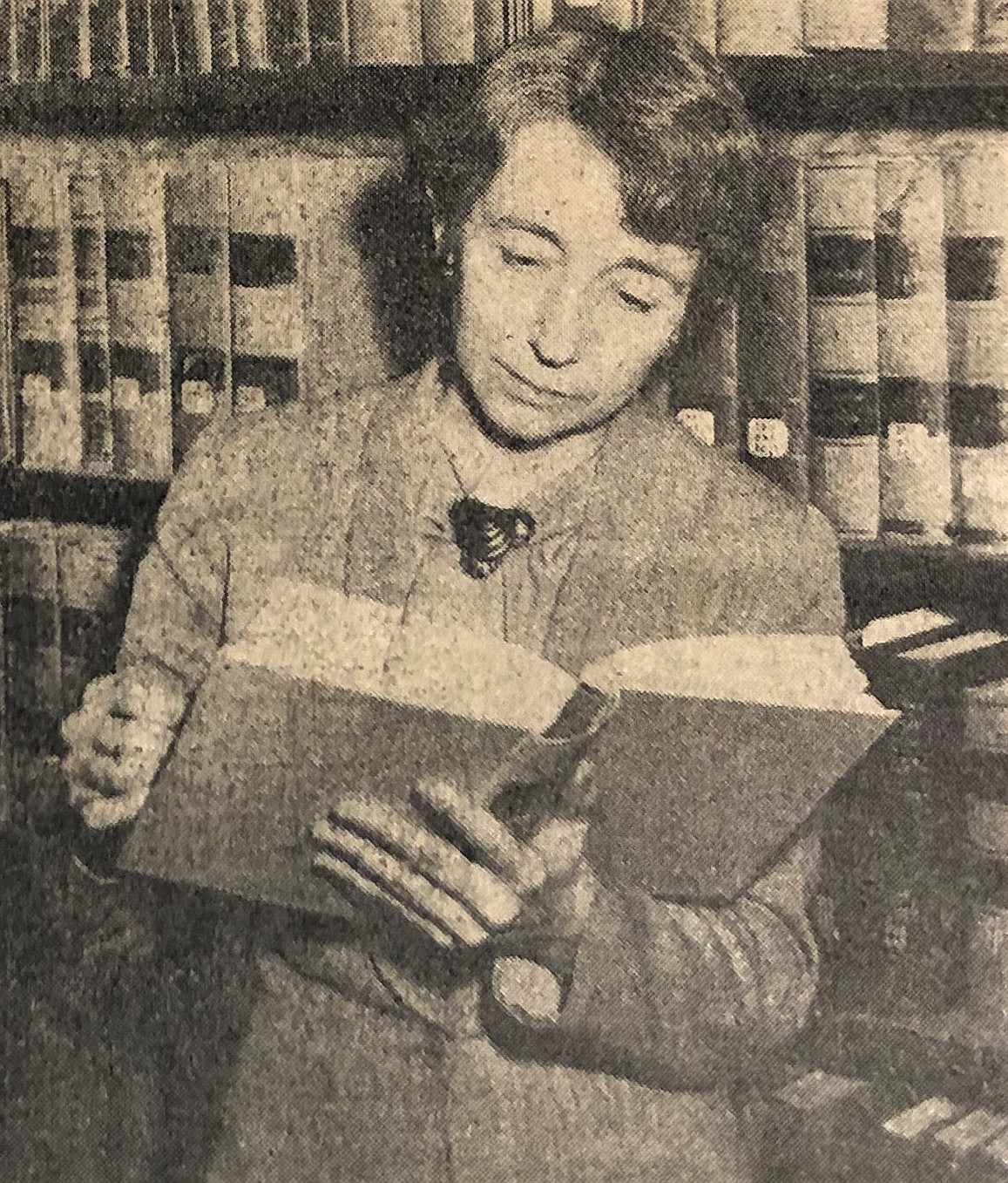 Maxine Whitney in UI law library.