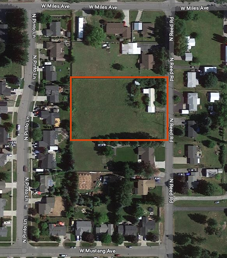 A property on Reed Road between Miles and Mustang avenues could be rezoned to open a path to putting 6 homes where there is currently one.