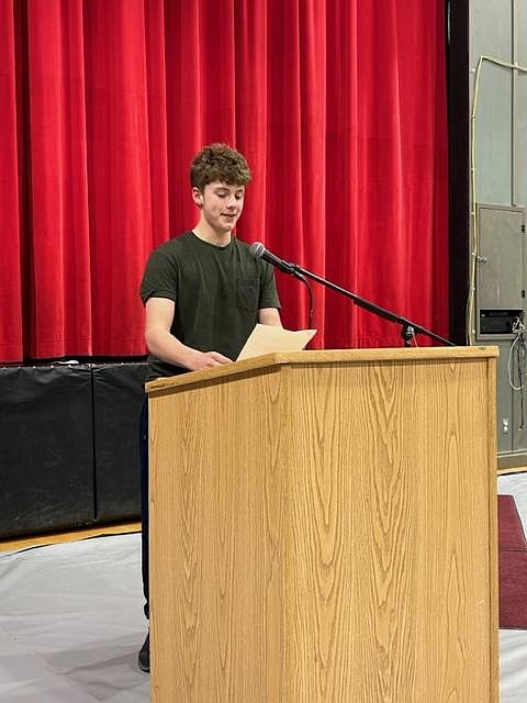 Evergreen eighth-grader Tristan Hall seeks personalized physical education classes in addressing the Evergreen School District board. (Courtesy photo)