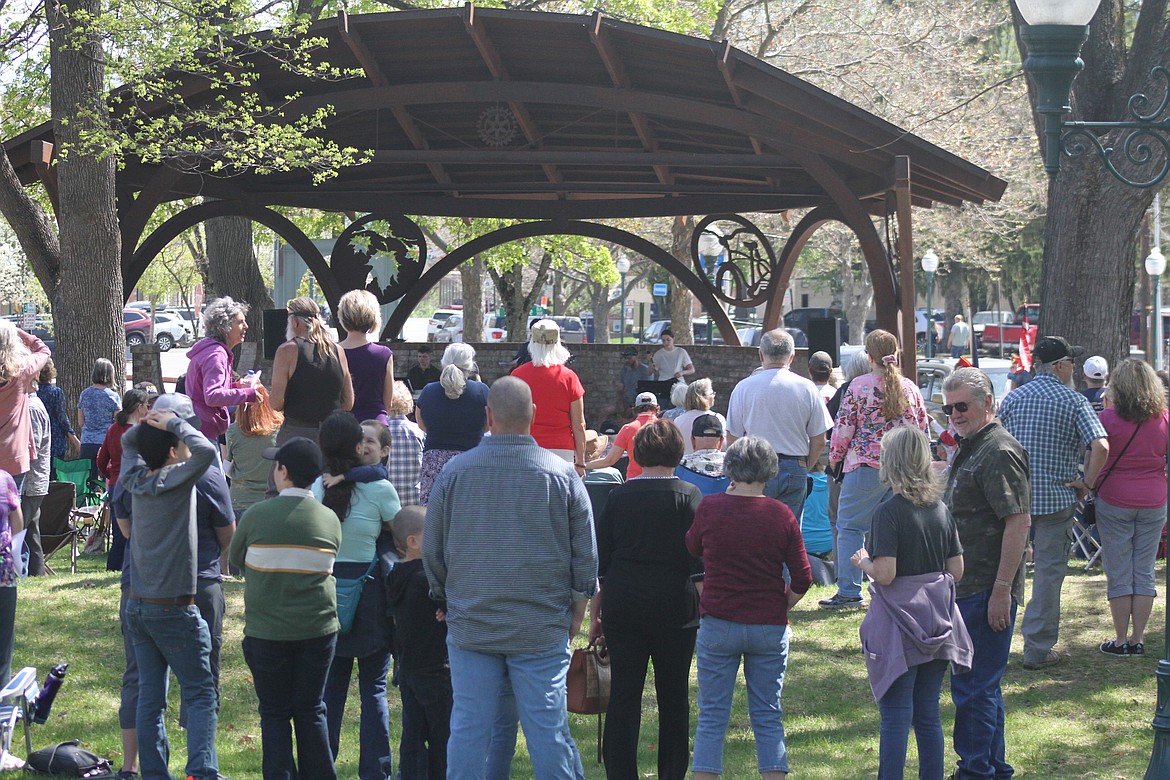 Attendees joined the worship team in song at the beginning of the event.