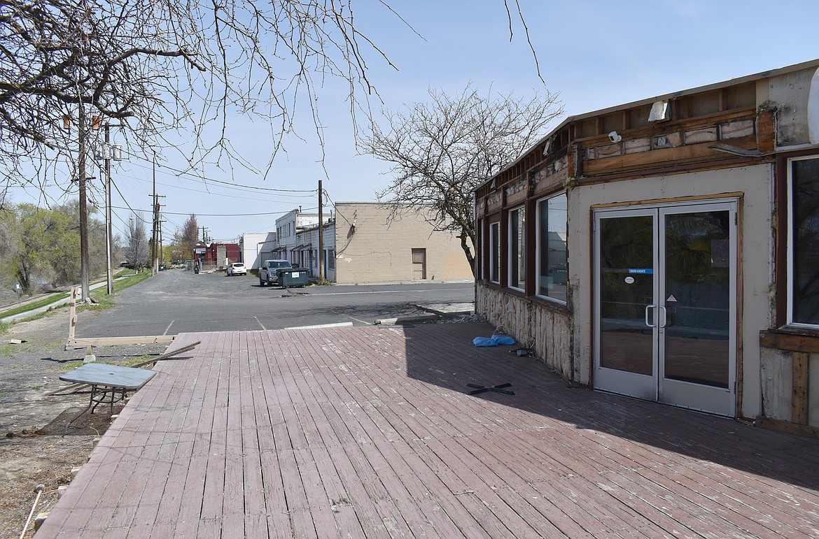 The deck behind the former Broadway Bar & Grill building may not look like much now, but owner Anna Van Diest has plans to restore it, and maybe even expand it. It’s one of the building’s best features, she said.