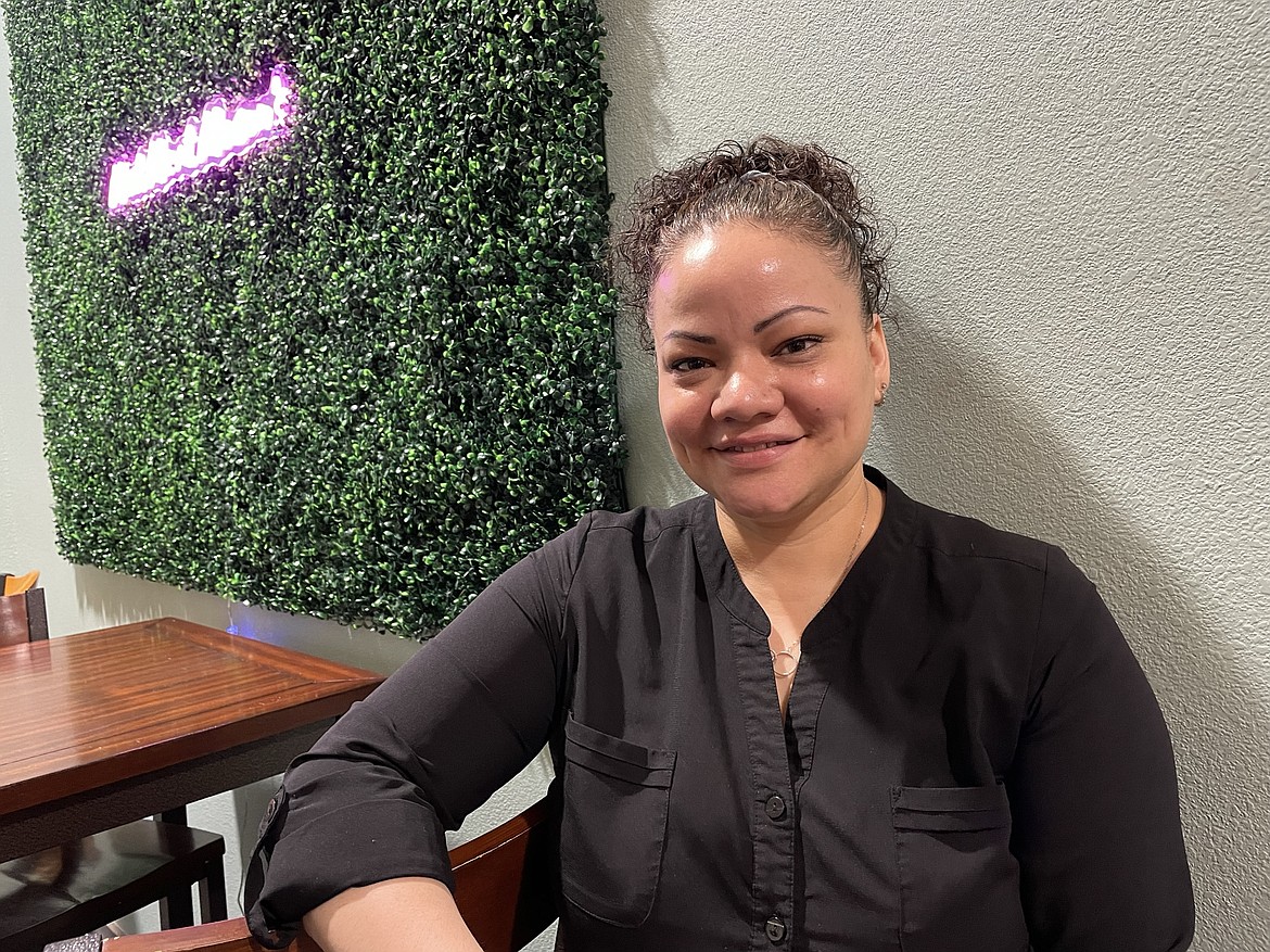 Rosenda Henley, executive director of the Downtown Moses Lake Association, after a Coffee and Conversation meeting on Friday with local business owners and non-profit employees in Mason’s Place. The DMLA hosts the coffee meetings on the first Friday of each month.