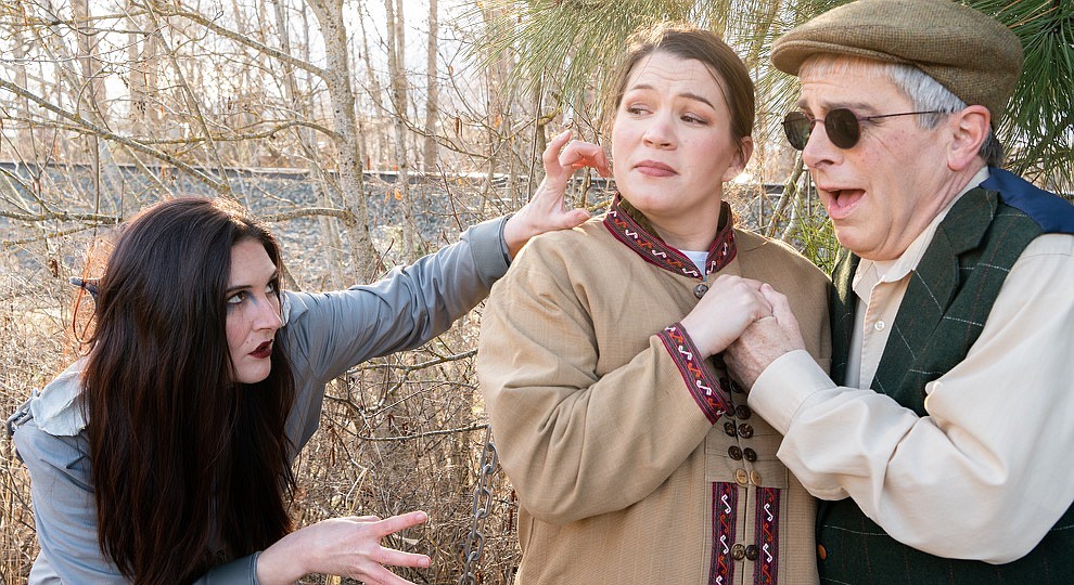 A cast photo for Lake Pend Oreille Repertory Theater's production of "Into the Woods" shows the actors for the Witch, the Baker's Wife and the Baker. Opening night of the production is set for Friday, May 12, with showings also on May 13, 19 and 20.