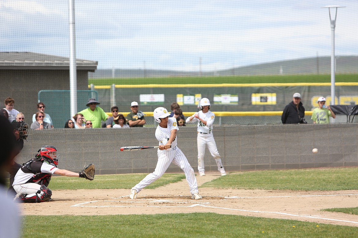 Quincy sophomore Gavin Gonzalez batted in three runs in Saturday’s 5-2 win over Omak, including a two-RBI double in the fifth inning to add insurance runs.