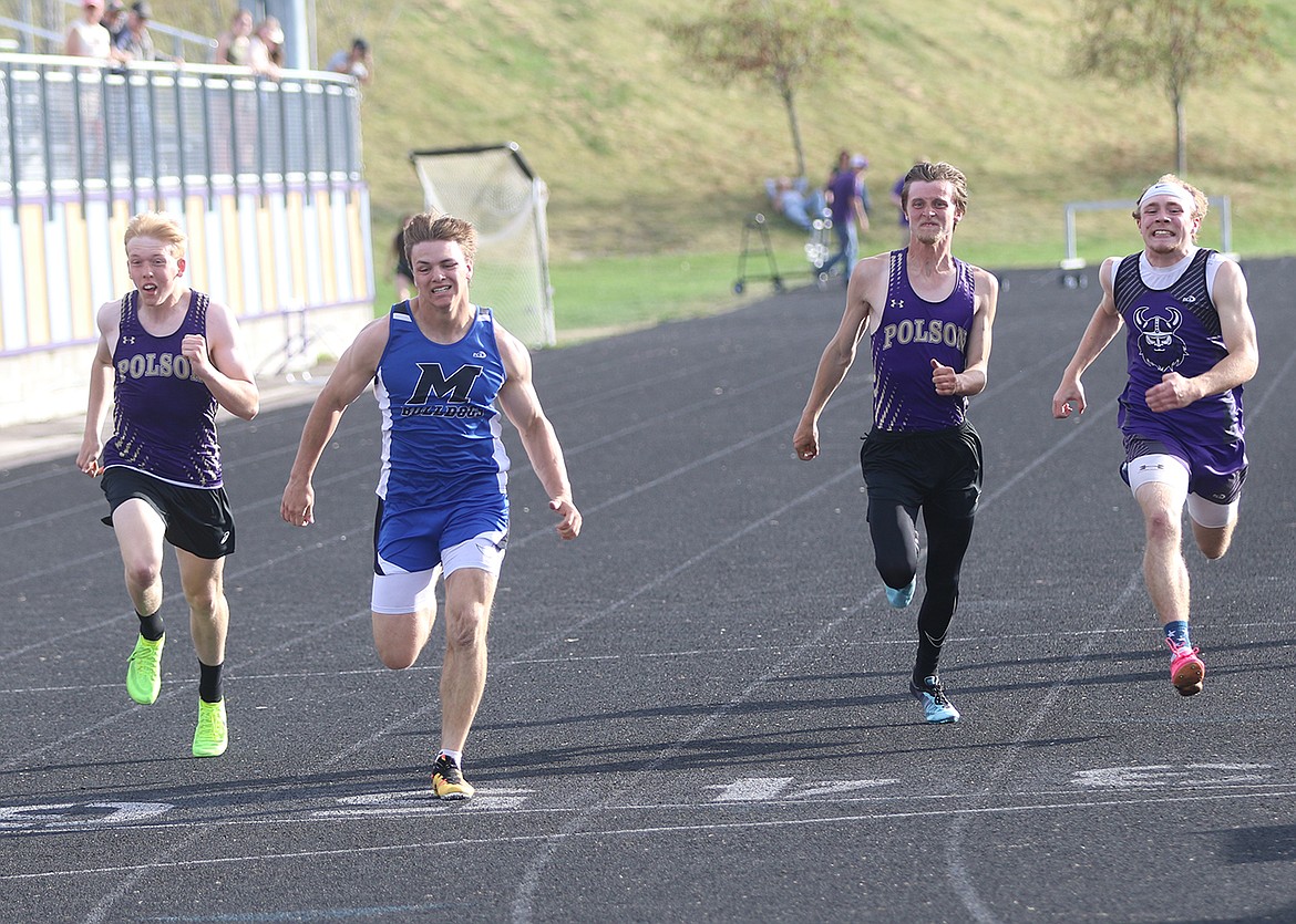 Canyon Sargent won the 100-meter run (11.72) for Mission. (Bob Gunderson photo)