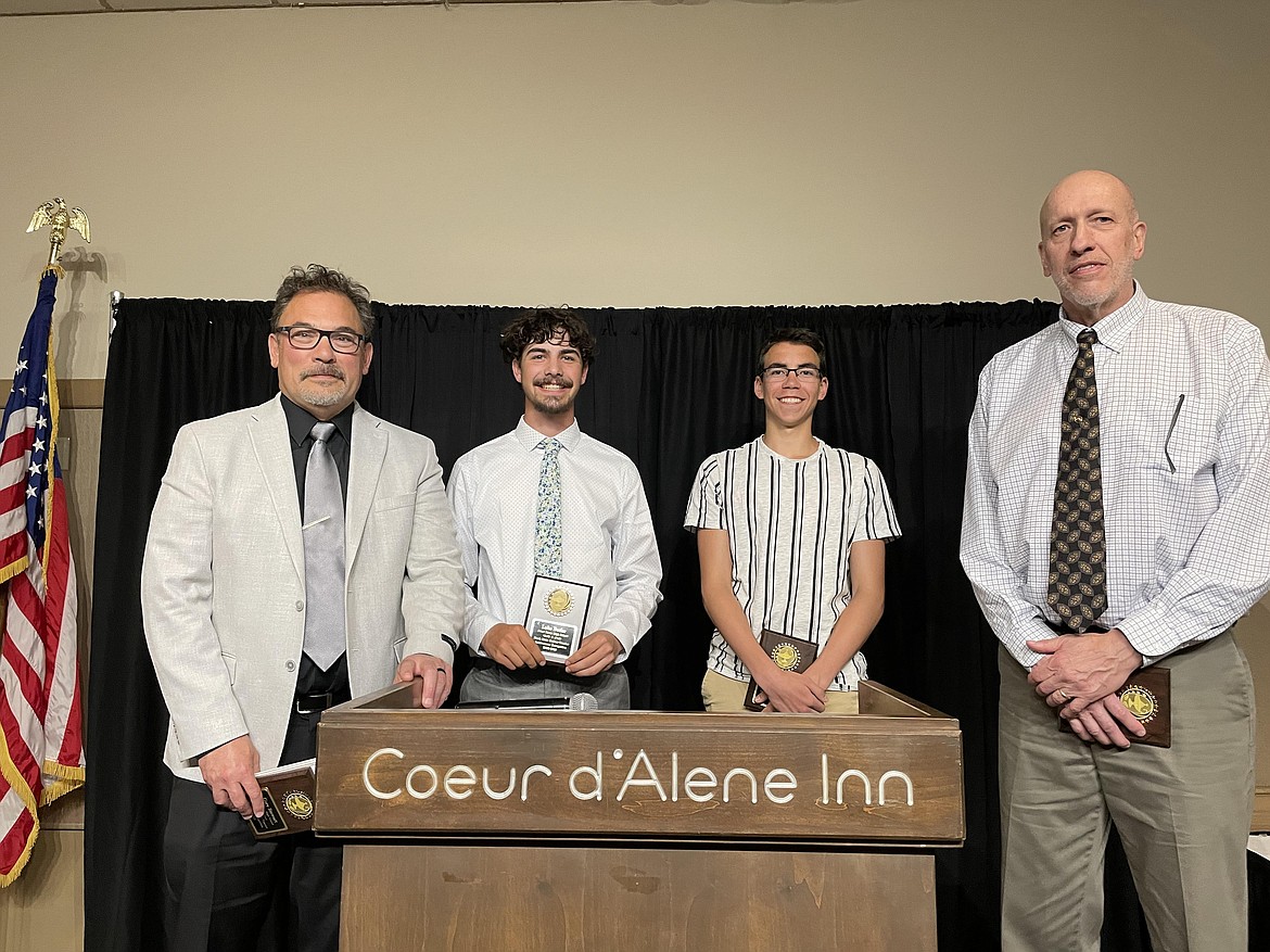 The NISTAR recipients from left to right: Teacher Gary Stewart, student Luke Butler, student Zach Engelson and teacher Dan Caldwell.