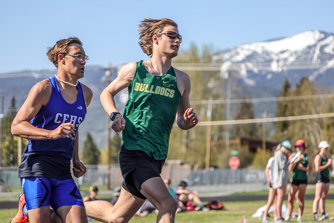 Mason Genovese won the 800m at the Cat-Dog meet on Tuesday in Whitefish. (JP Edge photo)