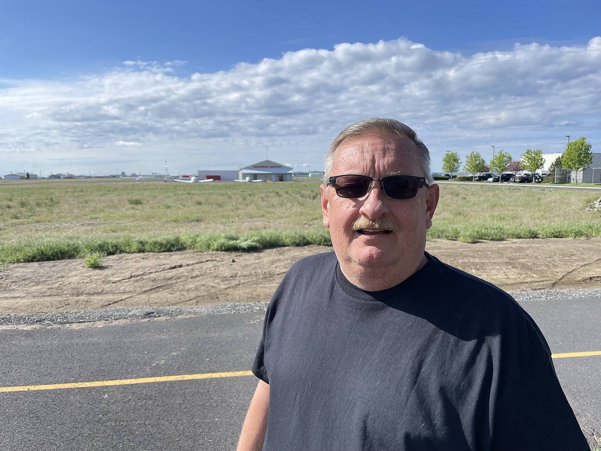 Port of Moses Lake Commissioner and Jackson Flight Center owner Darrin Jackson outside his company’s hangars at the Moses Lake Municipal Airport on Tuesday. Speaking at a Port of Moses Lake Commission meeting on Monday, Jackson said the port should consider buying the city’s airport.