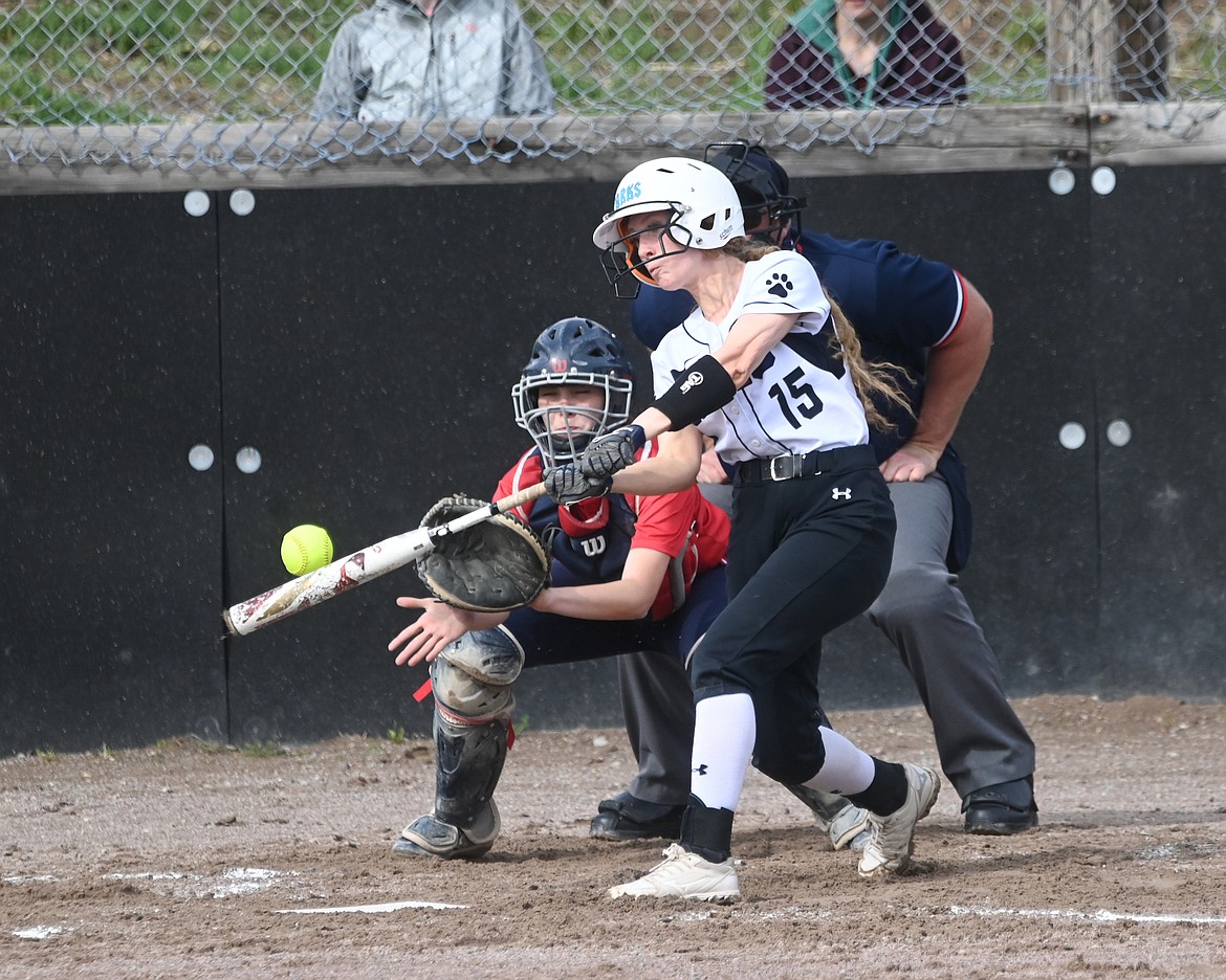 MAC's Lettie Umphrey smacks a home run during last week's game against Loyola. (Christa Umphrey photo)