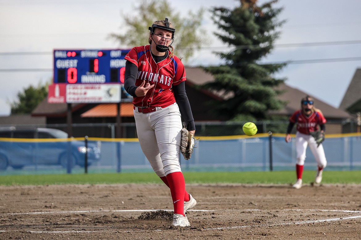 Maddie Moultray pitches for the Wildcats at home on Friday. (JP Edge photo)