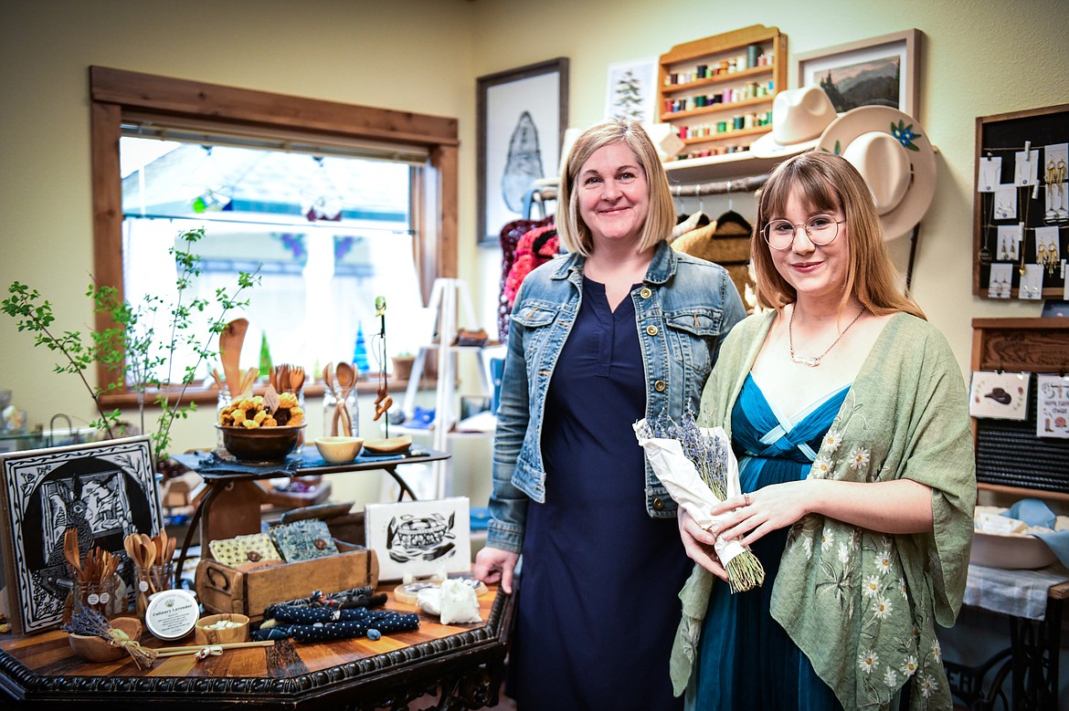 Owners Jodi Saenz and Kassie Roedel at Bluebird & Honeybee Mercantile in Bigfork on Wednesday, May 10. (Casey Kreider/Daily Inter Lake)