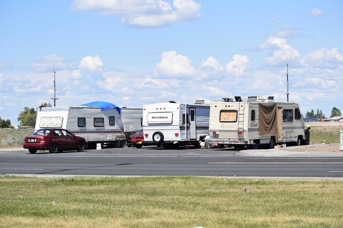 The RVs pictured above have become a focal point for heated discussions at Moses Lake City Council meetings of late. Residents and business owners have expressed frustration and anger over what they see as the city's shortcomings in addressing the problem of homelessness and associated issues.