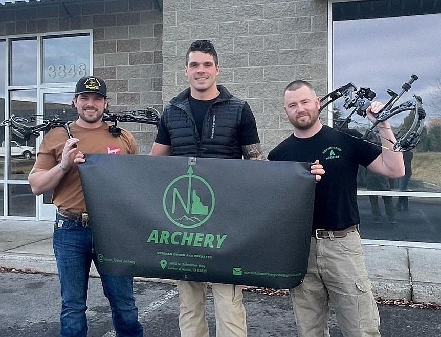 From left: Austin Johnson, John Fontaine and Jake Kremer of North Idaho Archery.