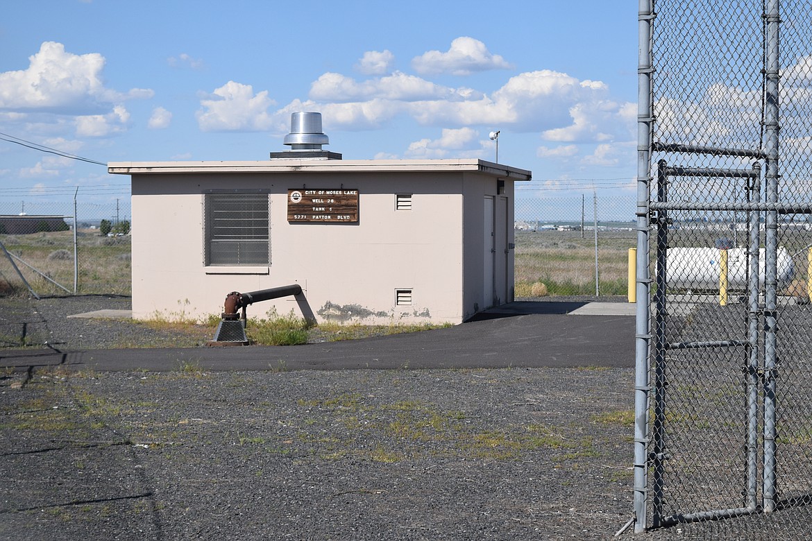 The city of Moses Lake’s well at the corner Patton Boulevard and Loring Drive on what used to be Larson Air Force Base. The well is one of five city wells located on the former base, which is served by both city water and city sewer.