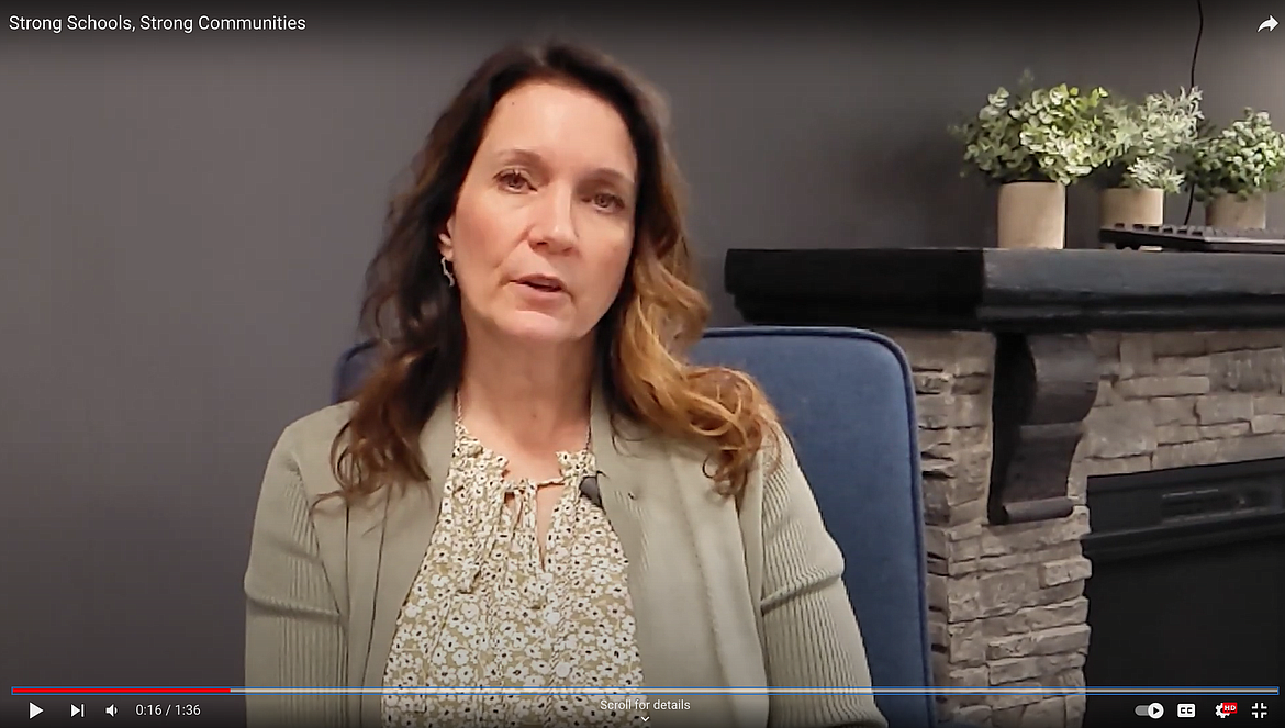 A screenshot from the Strong Schools, Strong Communities video featuring Lakeland Joint School District Superintendent Lisa Arnold, who answers frequently asked questions or common misconceptions in a short series of videos available online and on Facebook.