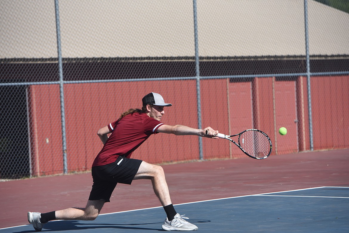 Troy's Winter Sedler competes against Superior in a match on Thursday, May 11, at the Troy Activity Center. (Scott Shindledecker/The Western News)