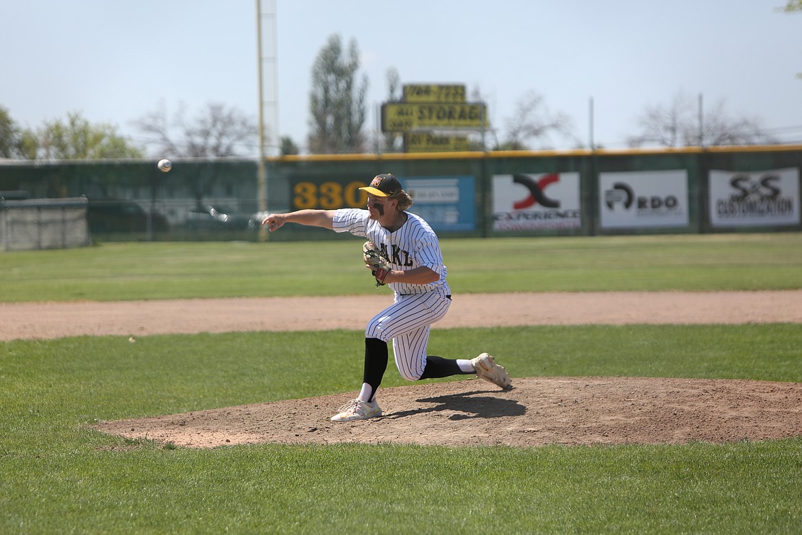 Moses Lake senior Michael Getzinger struck out nine batters in his seven-inning outing against Eastmont on Saturday, surrendering only three hits and holding the WIldcats to two runs.