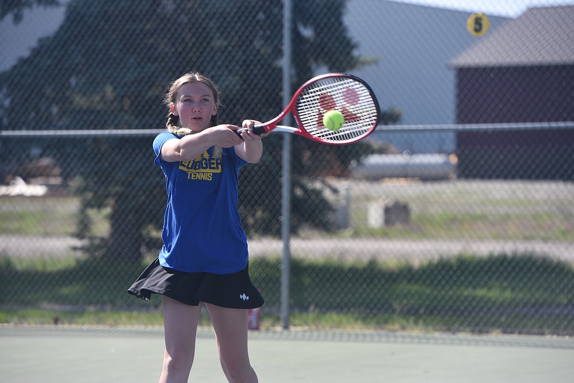 Libby's Bella Meyer competes against Ronan on Saturday. (Scott Shindledecker/The Western News)