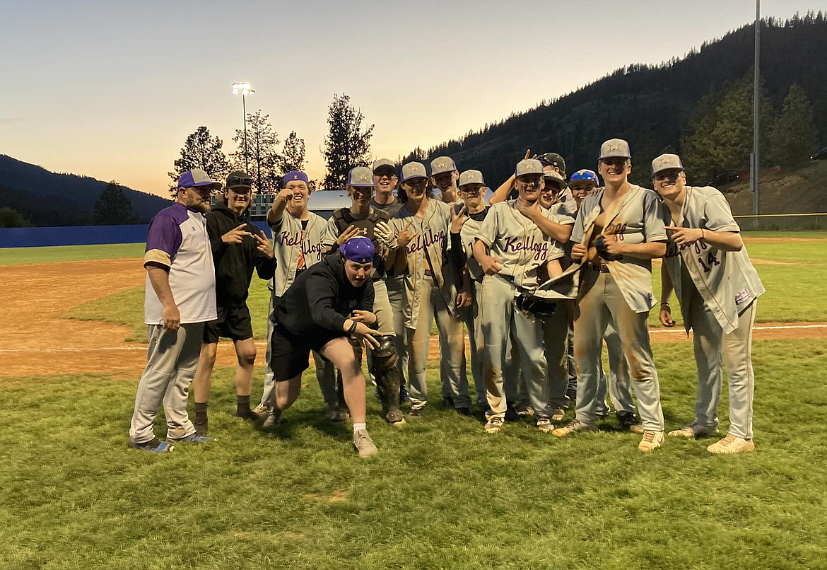 Courtesy photo
The Kellogg High baseball team celebrates following its state berth-clinching win over Grangeville in the 2A District 1-2 tournament. With the win, the Wildcats earned the program's first berth to state.