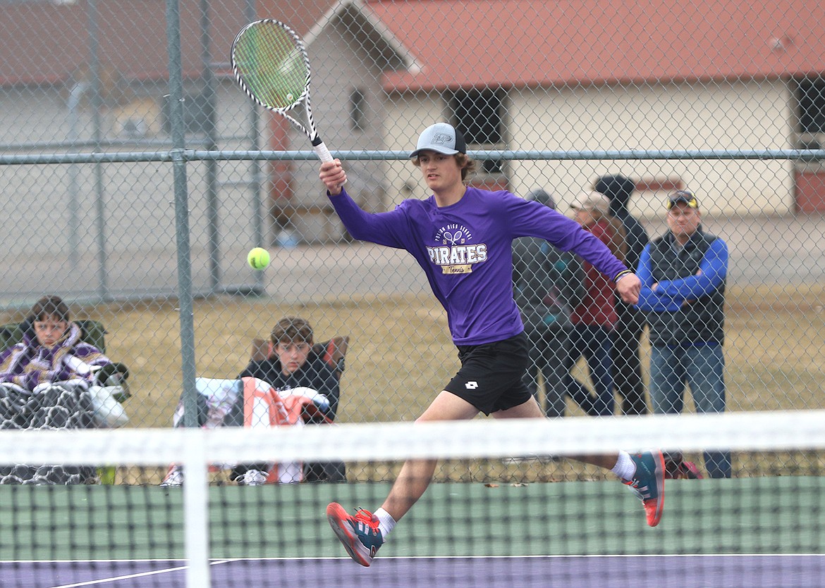 Polson's No. 1 singles player Torrin Ellis outscored both Whitefish and Libby opponents last week. (Bob Gunderson photo)