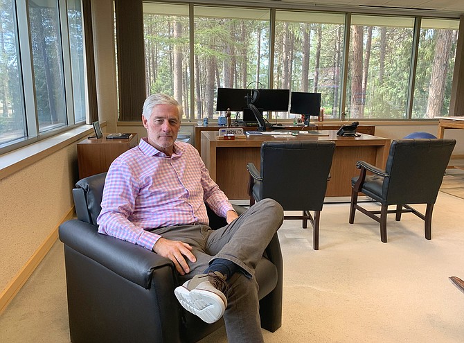 Phillips S. Baker Jr. in his office at Hecla Mining Company in Coeur d'Alene, where he is president and chief executive officer.