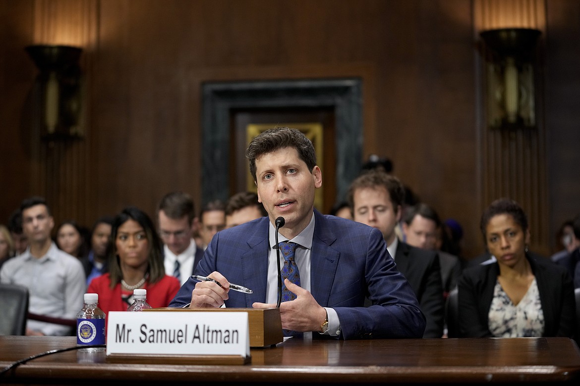 OpenAI CEO Sam Altman speaks before a Senate Judiciary Subcommittee on Privacy, Technology and the Law hearing on artificial intelligence, Tuesday, May 16, 2023, on Capitol Hill in Washington. (AP Photo/Patrick Semansky)