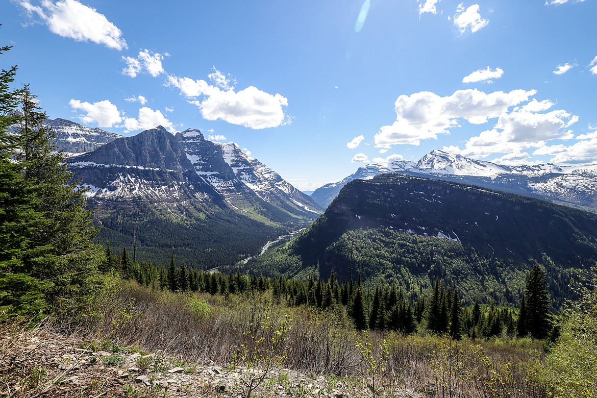 Looking towards McDonald Creek while biking the Sun Road. (JP Edge photo)