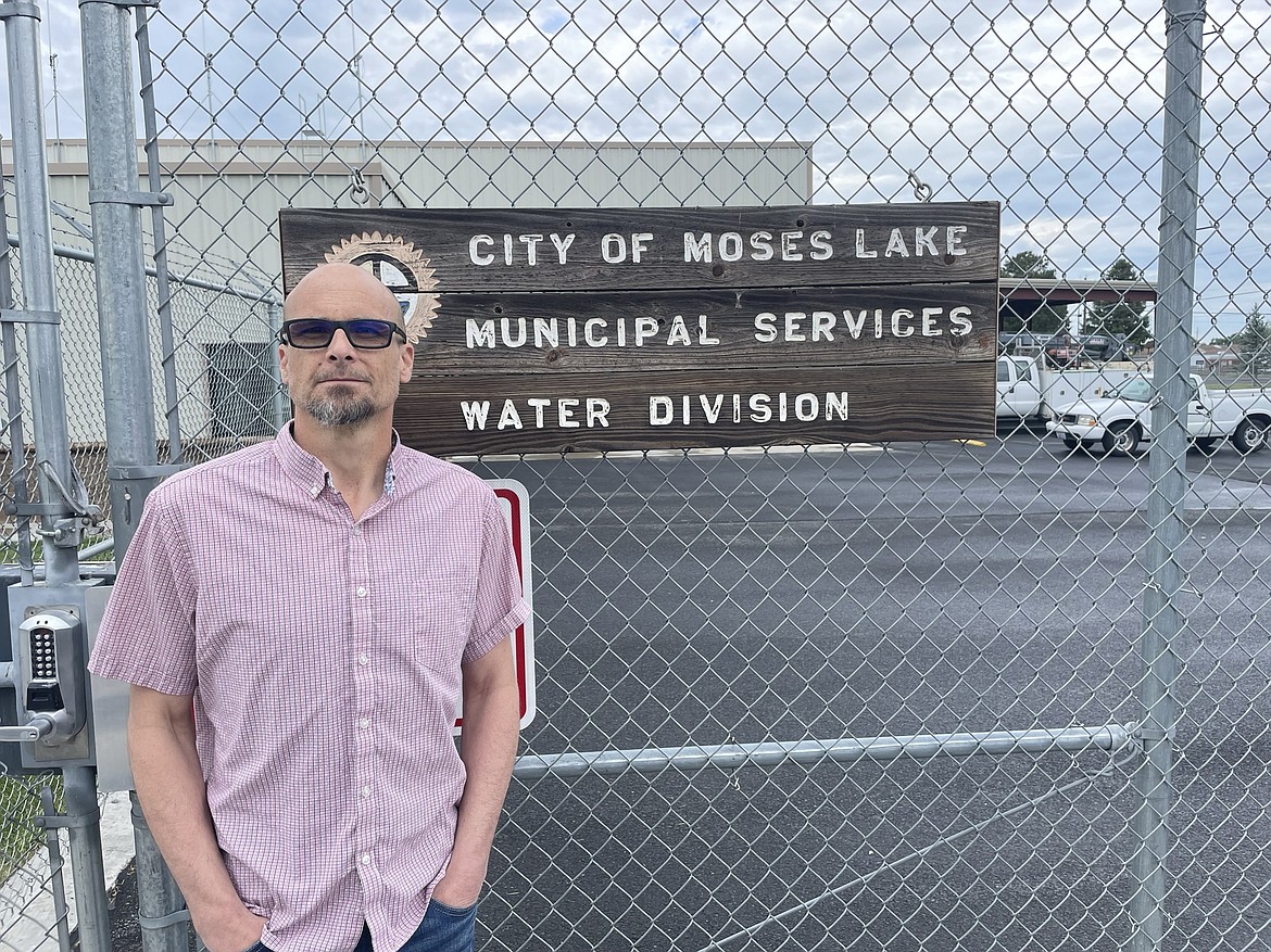 Moses Lake City Water Services Director Chad Strevy in front of the city’s service yard on Road 4 Northeast across from the Municipal Airport.