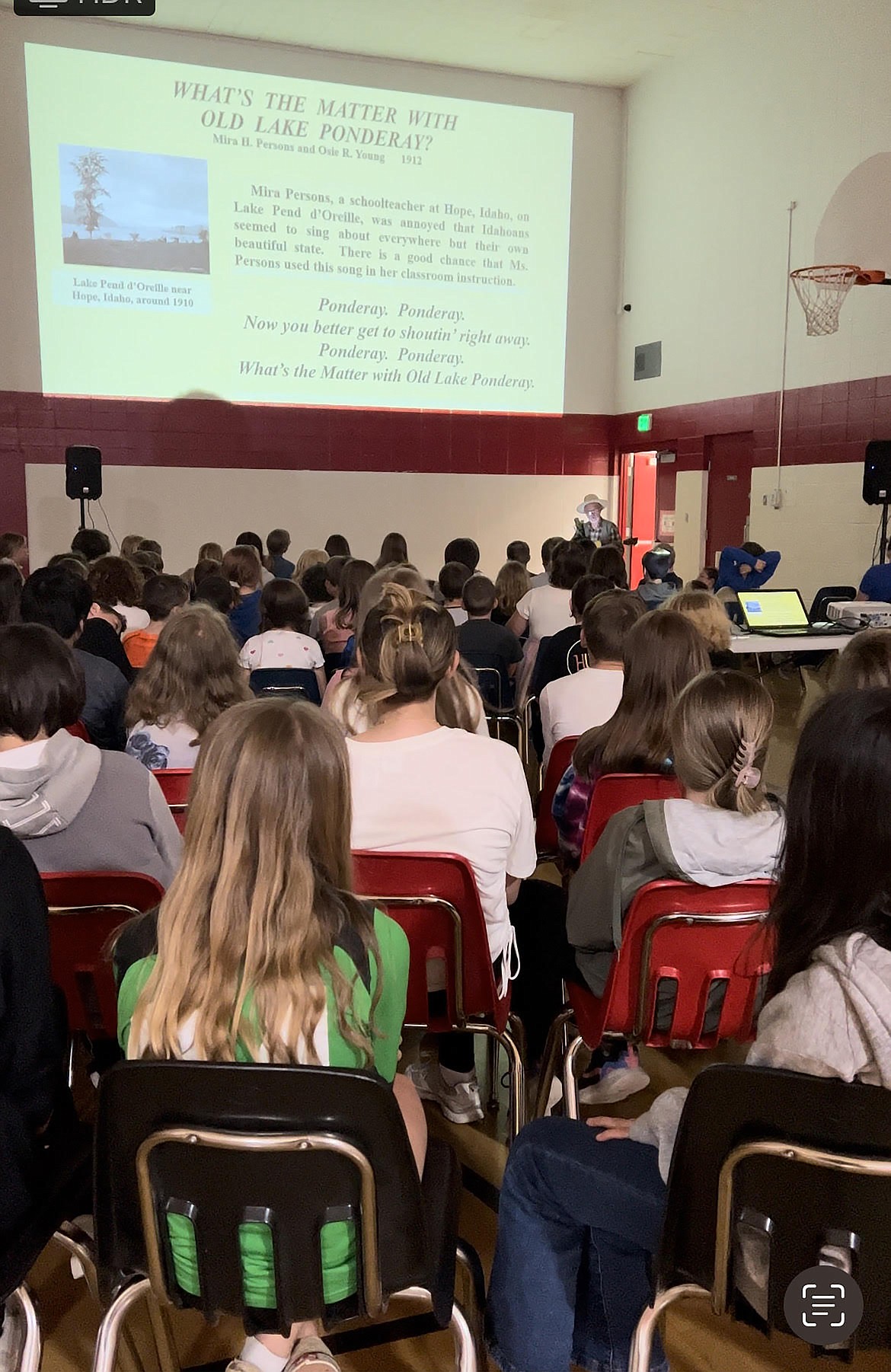 Gary Eller teaches Farmin-Stidwell Elementary students a few of the region's unique songs as part of his "Idaho Songs of the Early Panhandle" program.