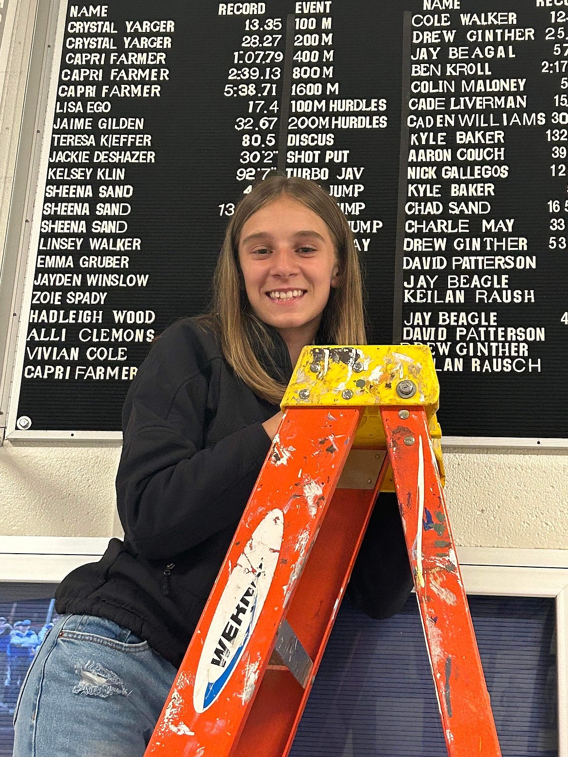 Libby track and field performer Capri Farmer broke three individual records and was part of the 4x400 relay team that also set a new school mark for seventh-grade students. (Photo courtesy Libby Public School)