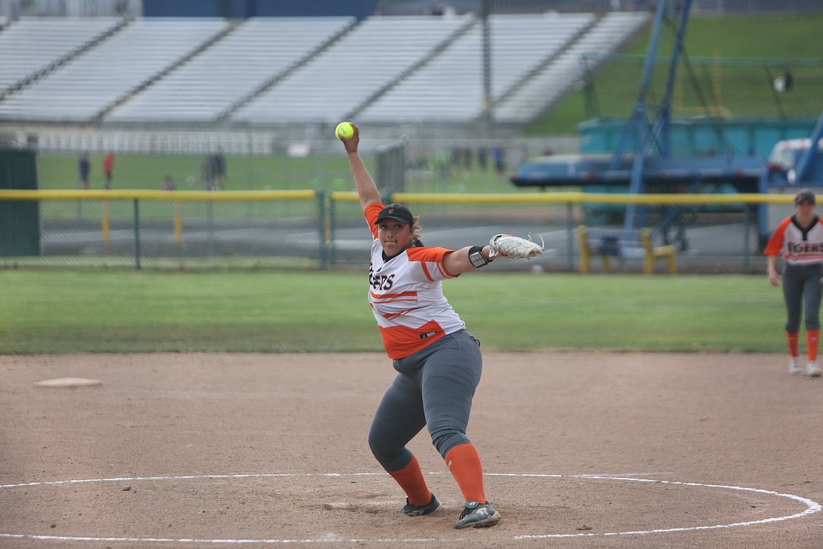 Ephrata senior Marlena Rodriguez pitches against the East Valley (Yakima) Red Devils on Tuesday in Selah.