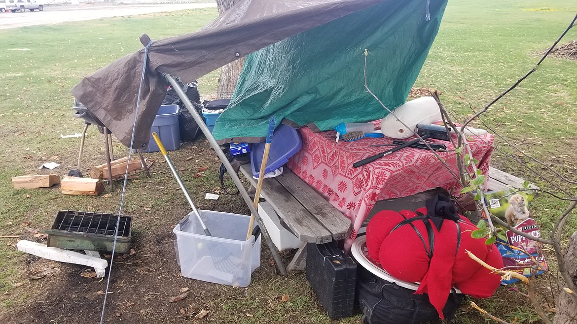 A photo provided by Flathead County shows debris left behind at the Flathead County Fairgrounds.