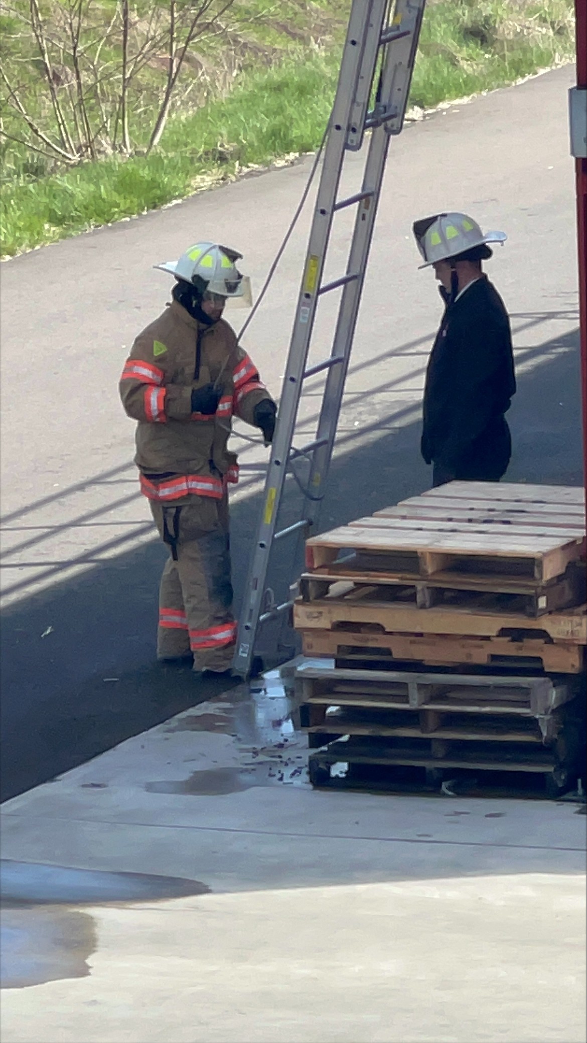 Quincy High School fire science student Yanetzi Gonzalez shows off her ladder skills at the SkillsUSA state competition.