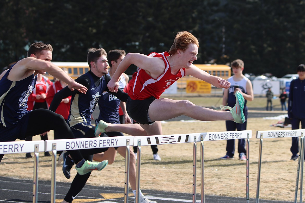 Rusty Lee competes in the 110-meter hurdles at a meet earlier this season. Lee claimed silver in the 300-meter hurdles and bronze in the 110-meter hurdles at the state championship on Friday.