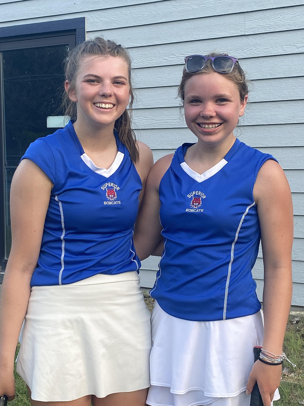 The Superior doubles team of Perri Jasper and Maddy Drey(left) finished sixth in this past weekend's Western Divisional tennis tournament in Bigfork and will join three other teammates in the State BC Finals this coming weekend in Great Falls. (Courtesy photo)