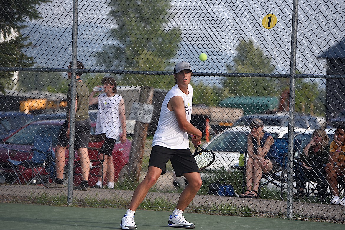 Polson's Torrin Ellis led the Pirates at the Northwest A Divisional tennis tournament in Libby last Thursday and Friday. (Scott Shindledecker/Western News)
