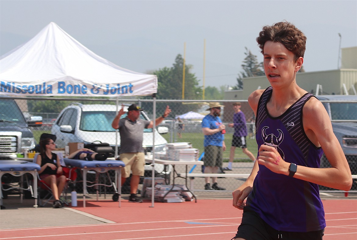 Charlo's Hayden Smith claimed second place in the 3,200-meter run at the Western C Divisionals. (Michelle Sharbono photo)