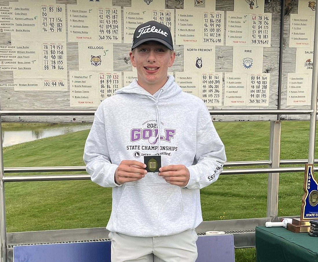 Courtesy photo
Stephen Paul of Kellogg shows off his 2A state individual championship medal.