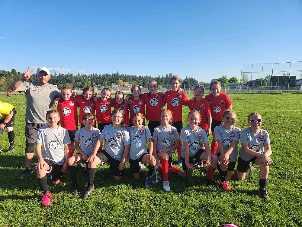 Courtesy photo
The 2013 Thorns girls soccer team finished second in its division at the recent Bill Eisenwinter Hot Shot Tournament. In the front row from left are Addi Salas, Sophia Quigley, Felicity Miller, Amalia Cramer, Kinsley Young, Evellyn Howard, Summer Jansen and Kyla Hutchison; and back row from left, coach Tomas Barrera, Nora Schock, Emma Storlie, Nevie Sousley, Isla King, Pressley Hart, Peyton Cantrell, Kinsey Keifer, Nora Synder and Kyal Carlson.