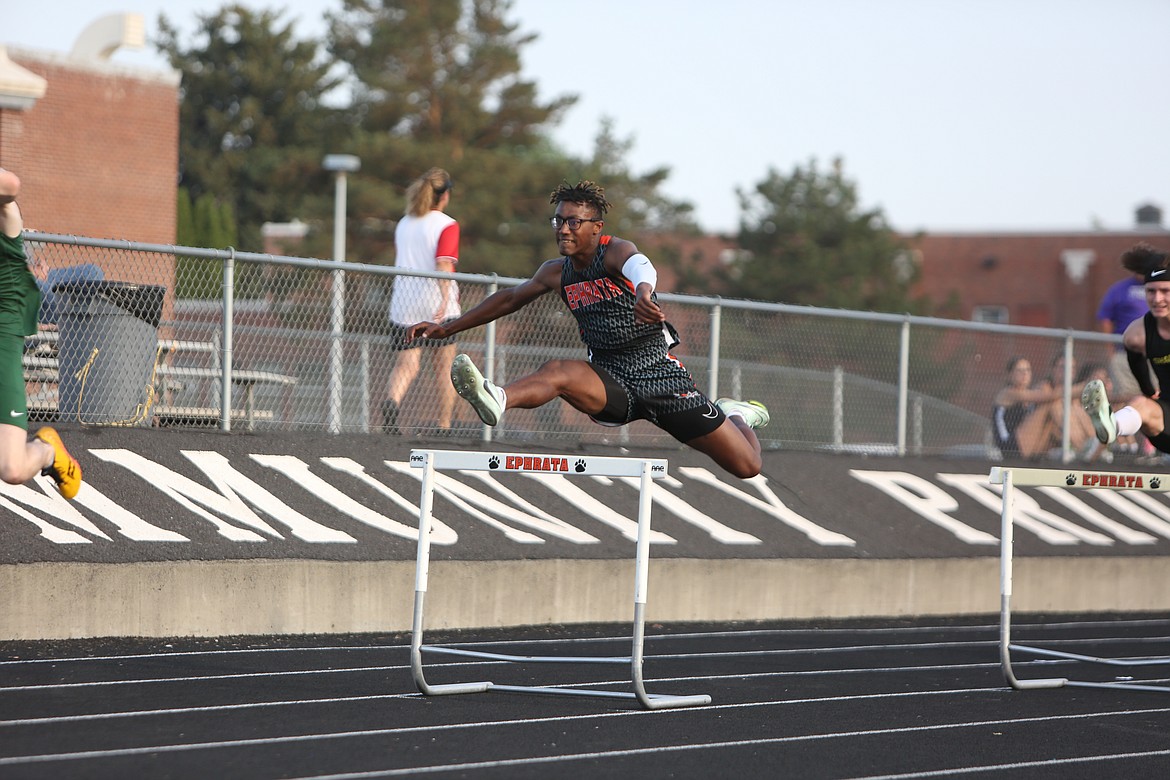 Ephrata senior Tyler Raine finished fourth in the boys 300-meter hurdles in Friday’s CWAC/GSL Regional Championships.