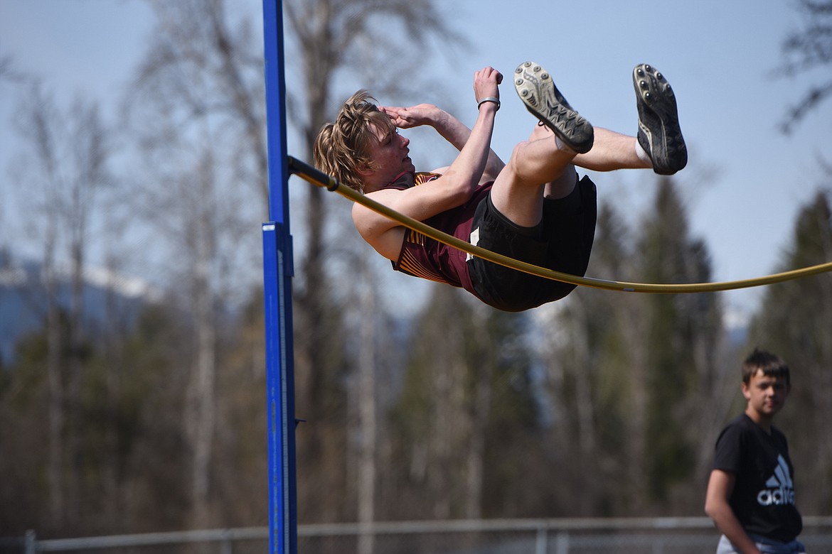 Troy's Kempton Sloan is competing in the high jump at the Montana Class B Track and Field Championships this weekend in Butte. (Scott Shindledecker/The Western News)