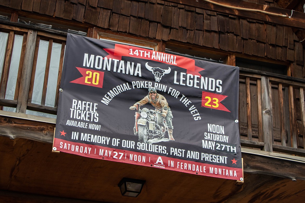 A poster for the 14th annual Montana Legends Poker Run for the Vets is seen the week before memorial day 2023. (Kate Heston/Daily Inter Lake)