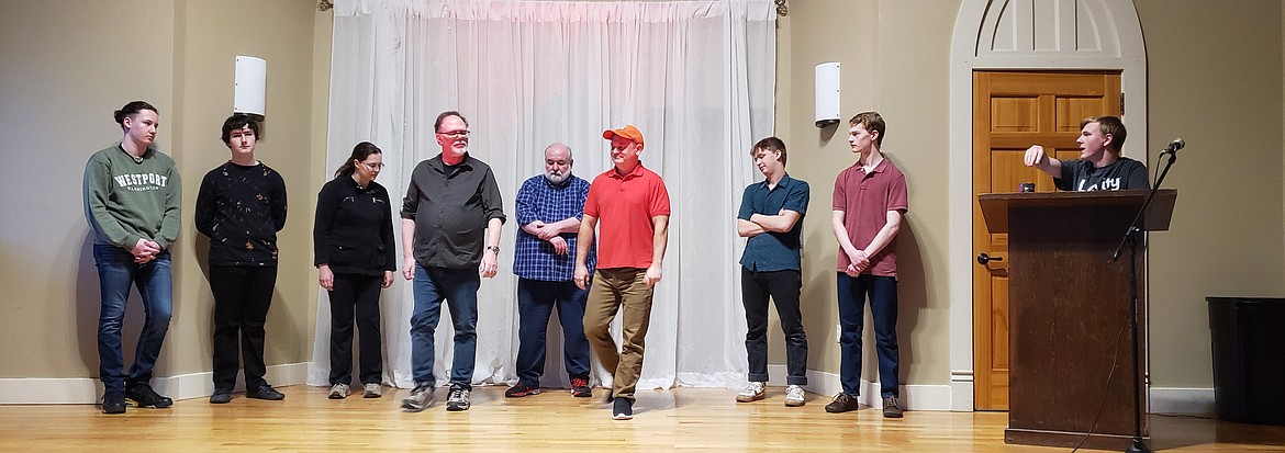 Levity Theatre improv performers compete in a comedy class at the Jacklin Arts and Cultural Center. Actors will compete tonight in an elimination style comedy competition at the Lake City Center.